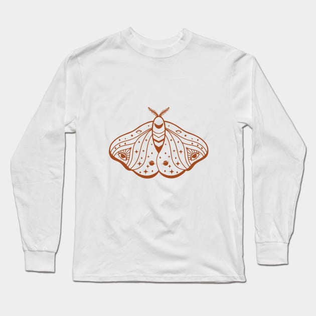 Mystic & Celestial Moth Long Sleeve T-Shirt by Nessanya